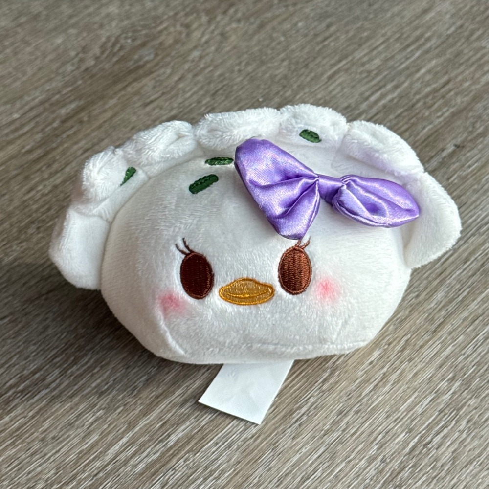 Disney Munchlings Daisy Duck Pork Bun Street Food Mini Plush White Purple Bow